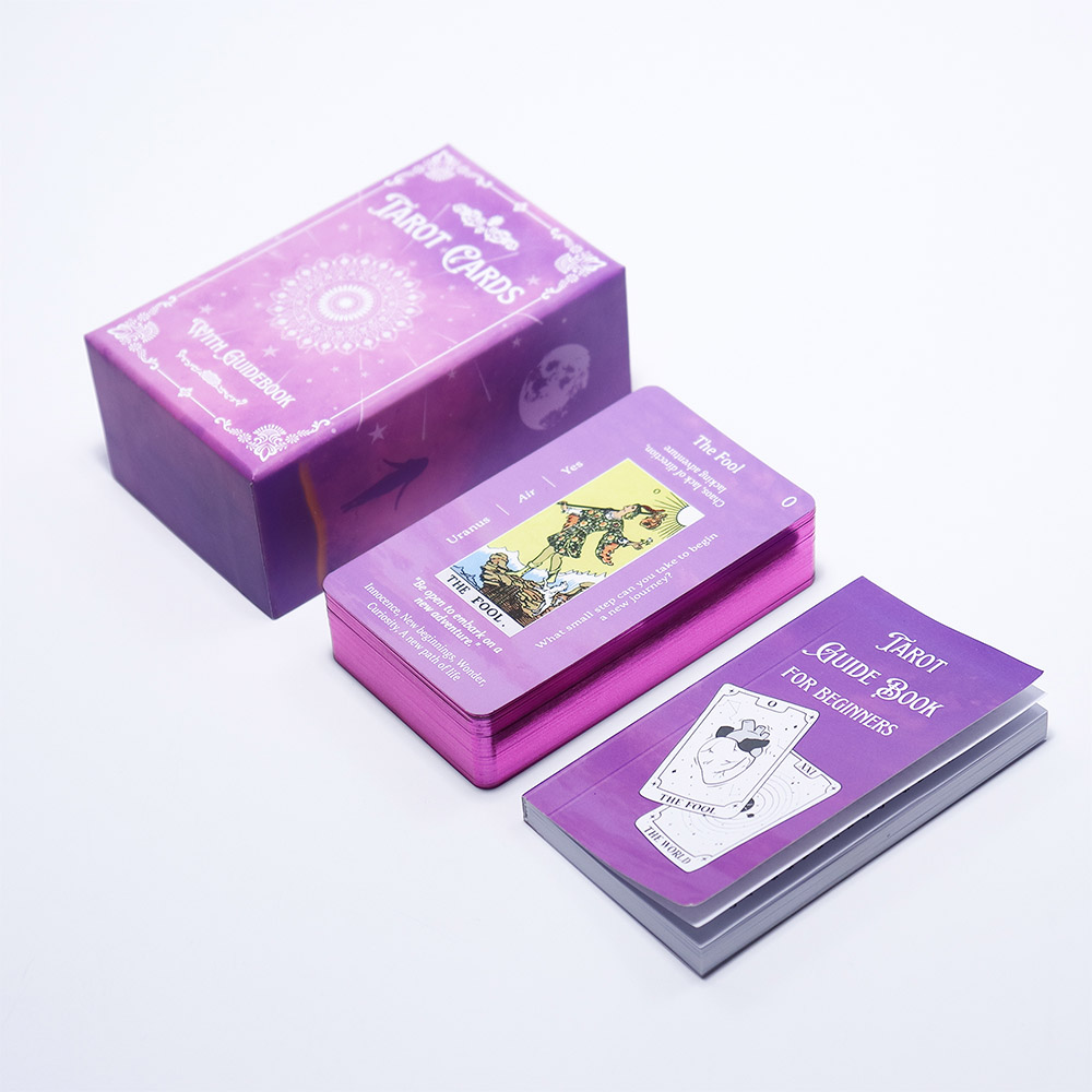 Custom Purple Tarot Cards with Guidebook