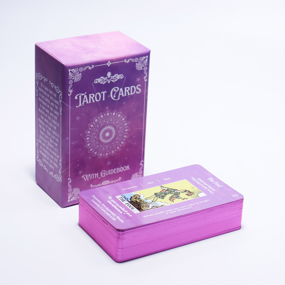 Custom Purple Tarot Cards with Guidebook