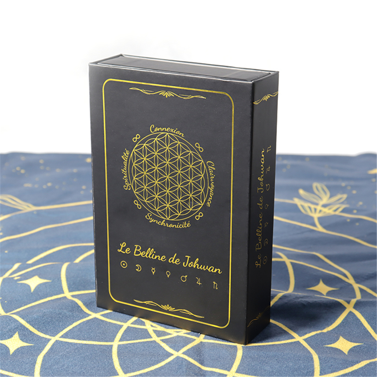 Custom Black - Blue Gold Foil Tarot Cards Set (1).JPG