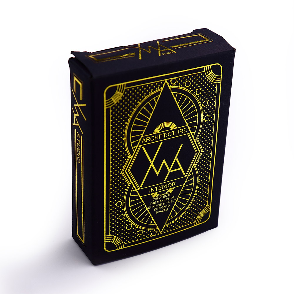 Custom embossed gold foil playing cards
