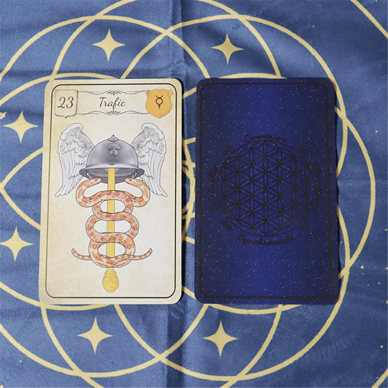 Custom Black - Blue Gold Foil Tarot Cards Set (9).JPG