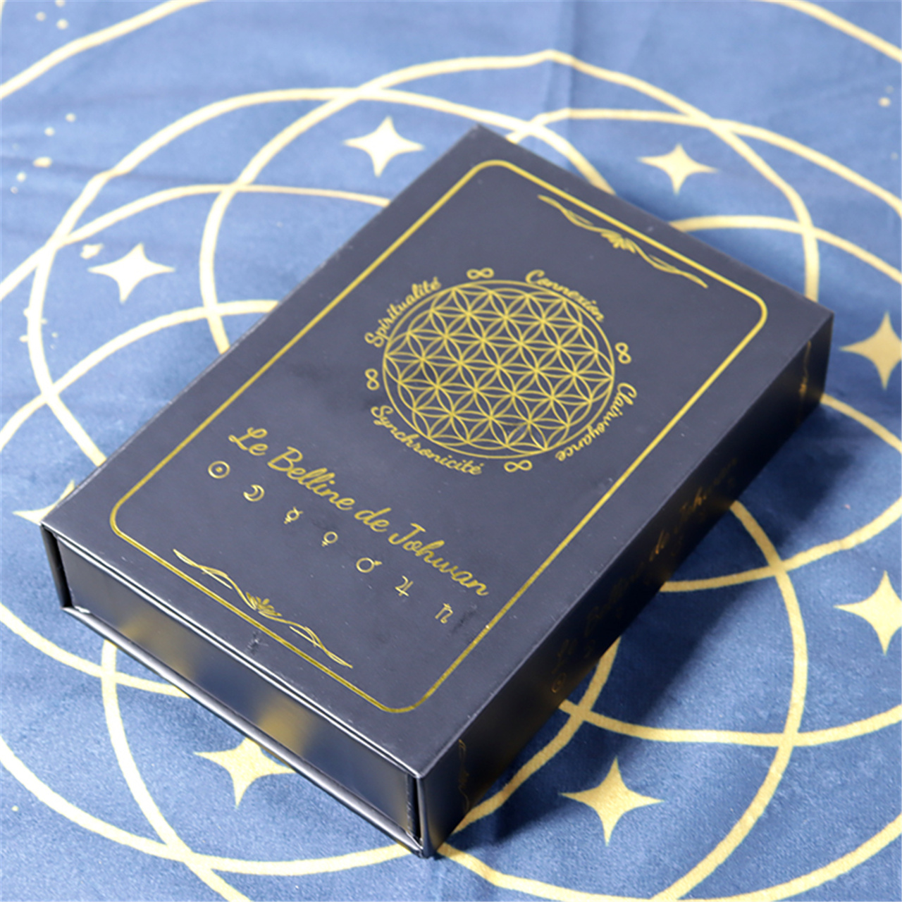 Custom Black - Blue Gold Foil Tarot Cards Set
